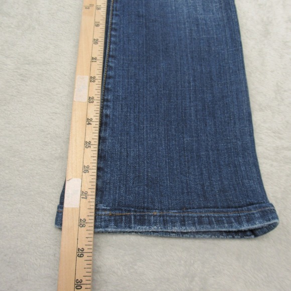 Seven 7 Jeans Womens 26 Medium Wash Denim Low Rise Bootcut Fade Whisker 27x28 - Picture 11 of 13